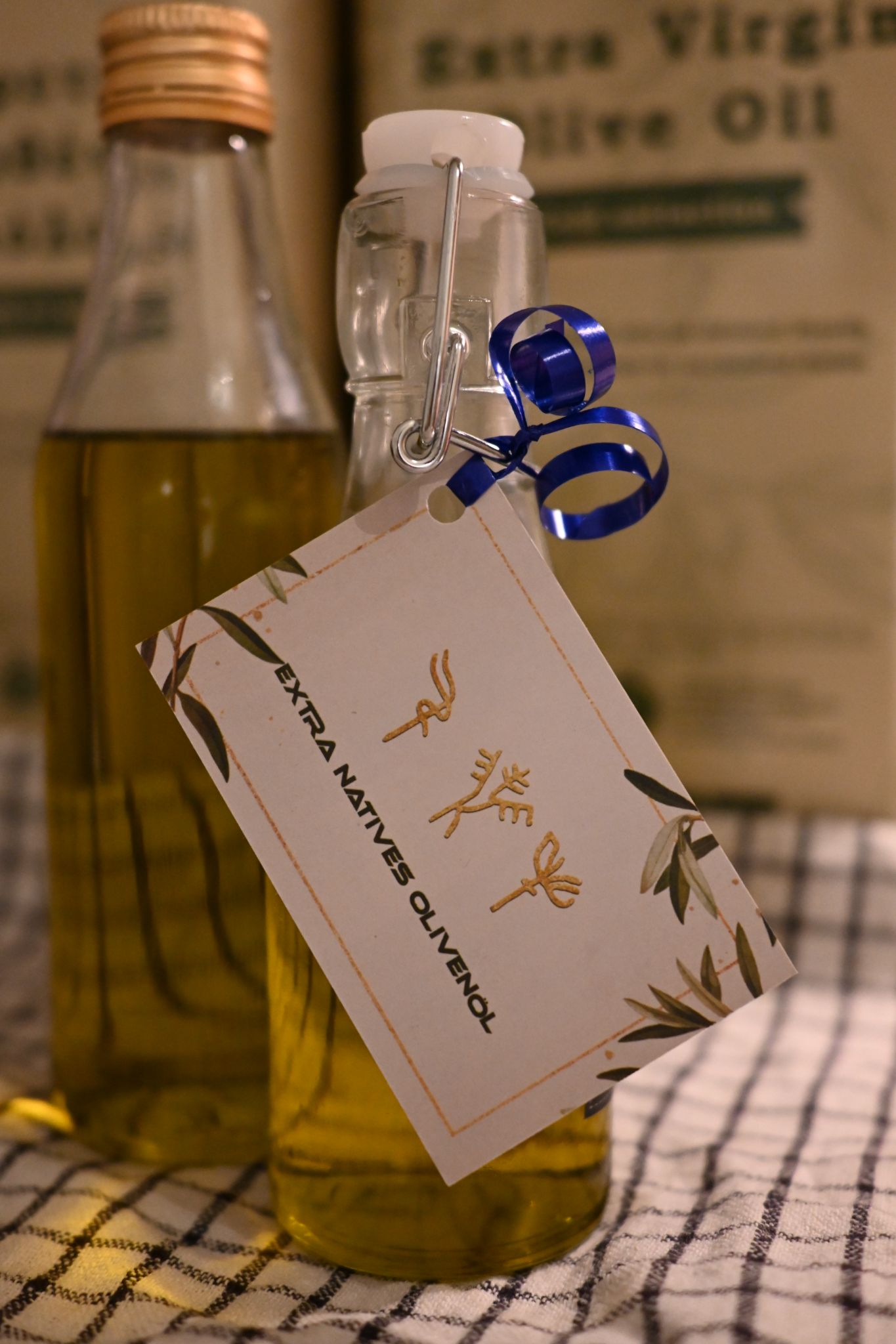Kleine Probeflasche mit Tori-Crete Olivenöl für Verkostungen